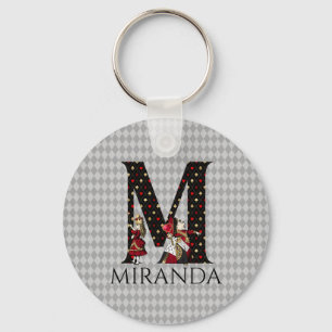 Wonderland Alice & Queen of Hearts Letter M Sleutelhanger