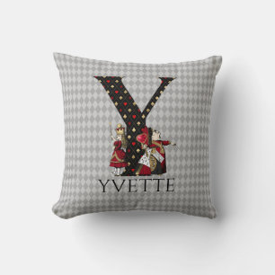 Wonderland Alice & Queen of Hearts Letter Y Kussen