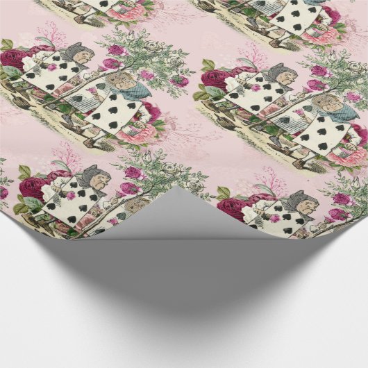 Wonderland Alice White Rabbit Blush  Cadeaupapier (Hoek)