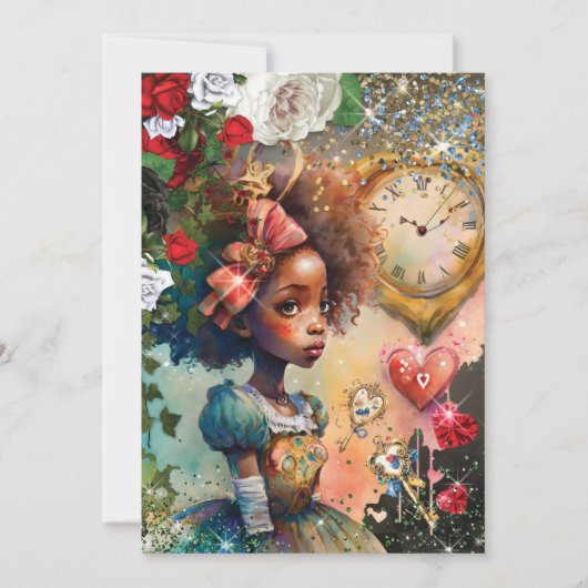 Wonderland Anniversaire Fête Invitation (Devant)