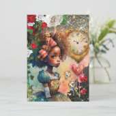 Wonderland Anniversaire Fête Invitation (Debout devant)