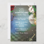 Wonderland Anniversaire Fête Invitation (Dos)