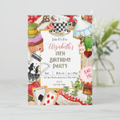 Wonderland Anniversaire Invitation (Debout devant)