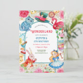 Wonderland Birthday Invitation (Debout devant)