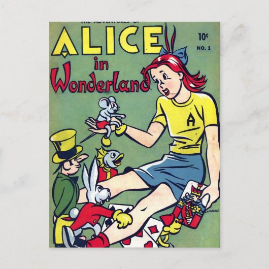 Wonderland Comic Book Briefkaart (Voorkant)