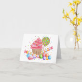 Wonderland Cupcake Carte pour notes (Fleur jaune)