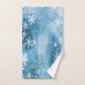 Wonderland d'hiver, Snowflakes Blue Holiday (Serviette à main)