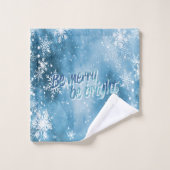 Wonderland d'hiver, Snowflakes Blue Holiday (Gant de toilette)