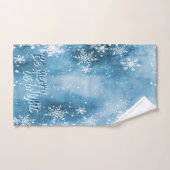 Wonderland d'hiver, Snowflakes Blue Holiday (Serviette à main)