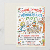 Wonderland Feest Uitnodiging (Voorkant / Achterkant)