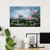 Wonderland Flamant rose & Cheshire Cat Poster (Bureau à domicile)