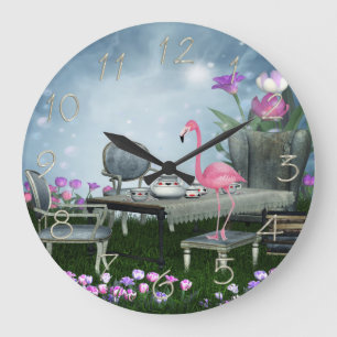 Wonderland Flamingo Tea Party Grote Klok