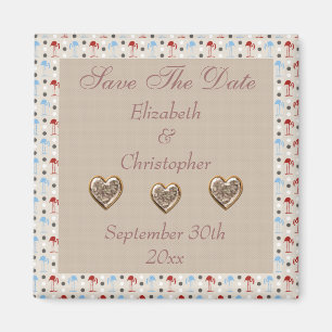 Wonderland Flamingos Save the Date Wedding Magnet Magneet