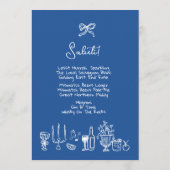 WONDERLAND Hand getekend bewerkbaar huwelijksmenu Menu (Achterkant)