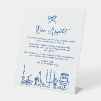 WONDERLAND Hand getekend bewerkbaar huwelijksmenu Reclamebord Met Voetstuk