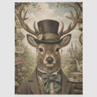 Wonderland Hert Steampunk Tissuepapier