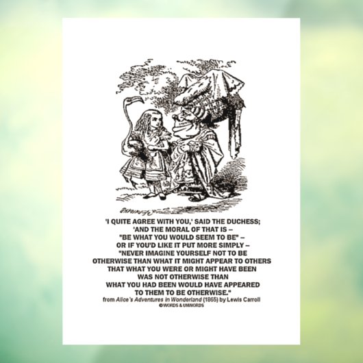 Wonderland is wat je als duchess ziet raamsticker (Vel 3)