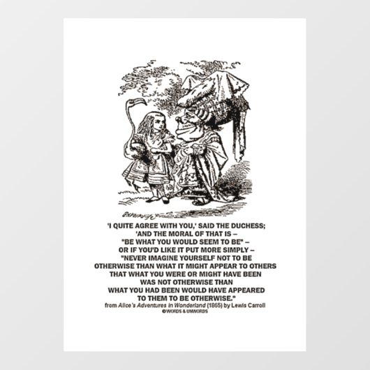 Wonderland is wat je als duchess ziet raamsticker (Vel)
