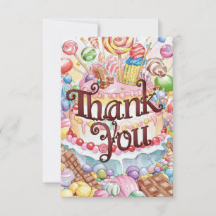 Wonderland Lollipop carte de remerciements