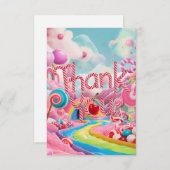 Wonderland Lollipop carte de remerciements (Devant / Derrière)