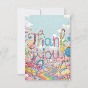 Wonderland Lollipop carte de remerciements