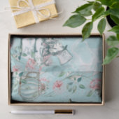 Wonderland Mad Tea Party Aqua Pink Weefpapier Tissuepapier (Geschenk)