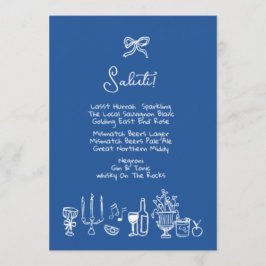 WONDERLAND Menu Mariage modifiable dessiné à la ma (Dos)