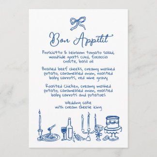 WONDERLAND Menu Mariage modifiable dessiné à la ma