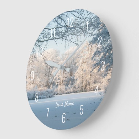 Wonderland Neige paysage Grosse horloge (Angle)