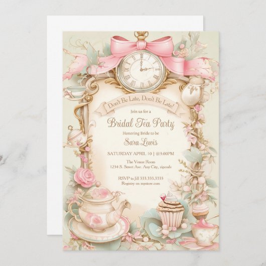 Wonderland nuptiale invitation, Alice invitation (Devant / Derrière)