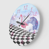 Wonderland Pink Flamingo Fantasy Clock Grote Klok (Hoek)