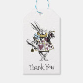  Wonderland Rabbit Blue Polka Dot Dank u Cadeaulabel (Voorkant)