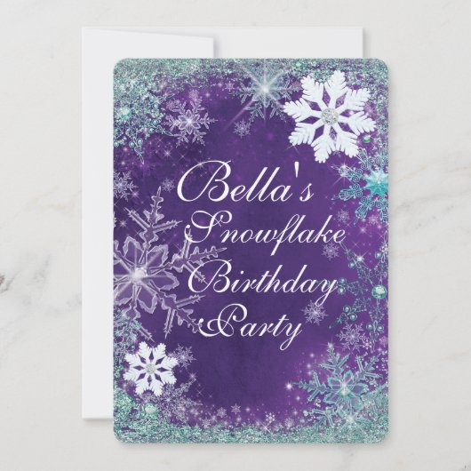 Wonderland Snowflake Party Invitations (Devant)
