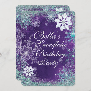 Wonderland Snowflake Party Invitations