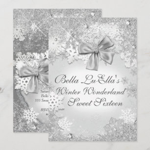 Wonderland Snowflake Party Invitations