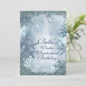 Wonderland Snowflake Party Invitations (Debout devant)
