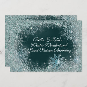 Wonderland Snowflake Party Invitations
