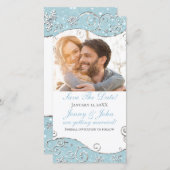 Wonderland Snowflakes Swirl Carte photo (Devant / Derrière)