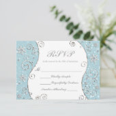 Wonderland Snowflakes Swirl Carte RSVP (Debout devant)
