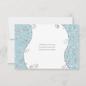 Wonderland Snowflakes Swirl Carte RSVP (Dos)