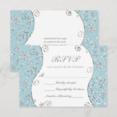 Wonderland Snowflakes Swirl Carte RSVP (Devant / Derrière)