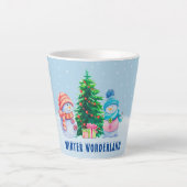 Wonderland Snowman Couple Latte Mug (Devant)