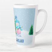 Wonderland Snowman Couple Latte Mug (Droite)