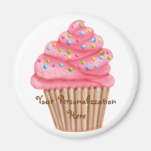 Wonderland Sprinkles Cupcake Magneet (Voorkant)