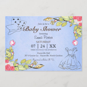 Wonderland Storybook Baby shower Invitation