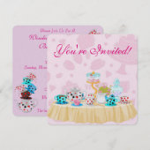 Wonderland Tea Party Invitation à la douche nuptia (Devant / Derrière)