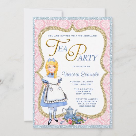 Wonderland Tea Party Kaart (Voorkant)