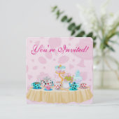 Wonderland Tea Party Nuptiale Douche Invitation (Debout devant)