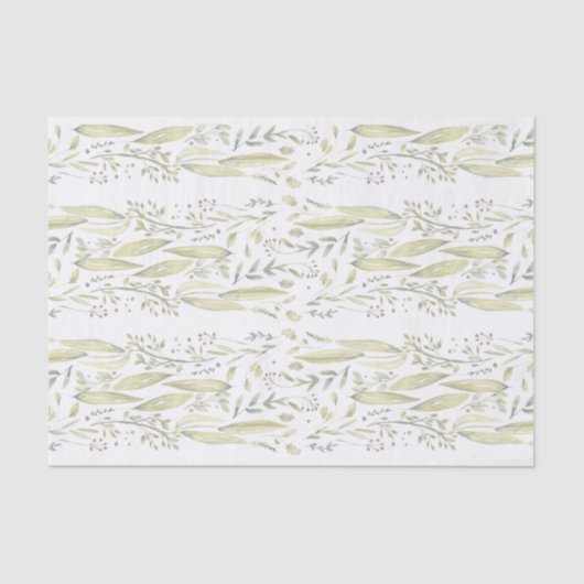 Wonderland Waterverf Bloemen Rustieke Bruiloft Tissuepapier (Voorkant)