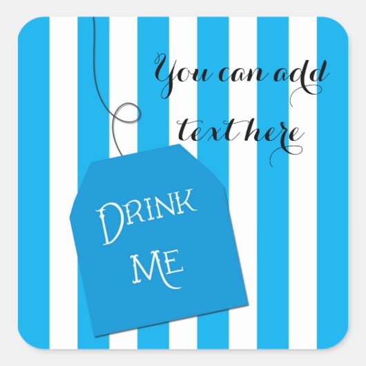 Wonderland Whimsical Tea Party DRINK me sticker (Voorkant)